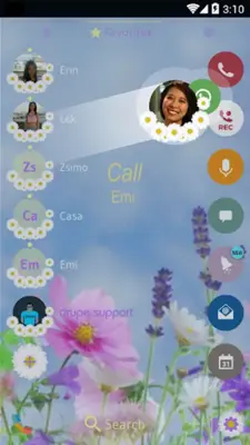 Theme Dialer Love Daisy flower android App screenshot 1