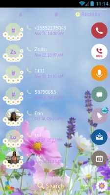 Theme Dialer Love Daisy flower android App screenshot 2